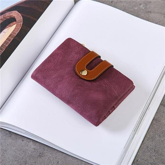 AOXONEL Womens Small Bifold Wallet Slim Leather Mini Wallet RFID Card Holder - Picture 4 of 8